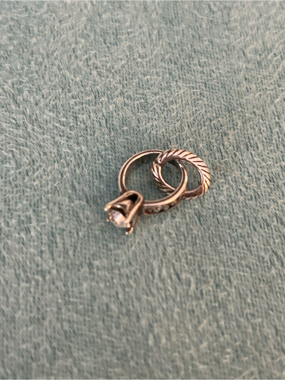 Brighton Silver Solitaire Ring with Twisted Accent Charm
